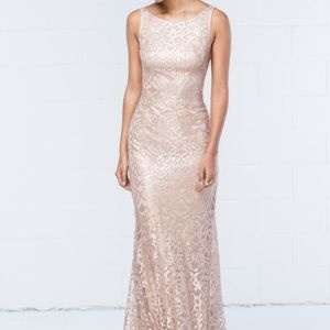 Blush, sequin bridesmaids dress (Size 8)